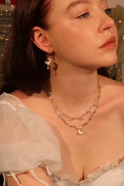 14K Real Gold Plated Multi Diamond Necklace