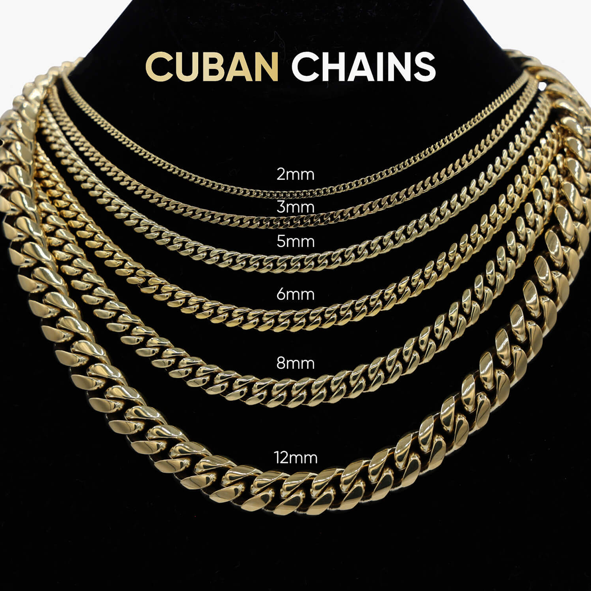 Diamond Cuban Link Chain in Yellow Gold - 19mm