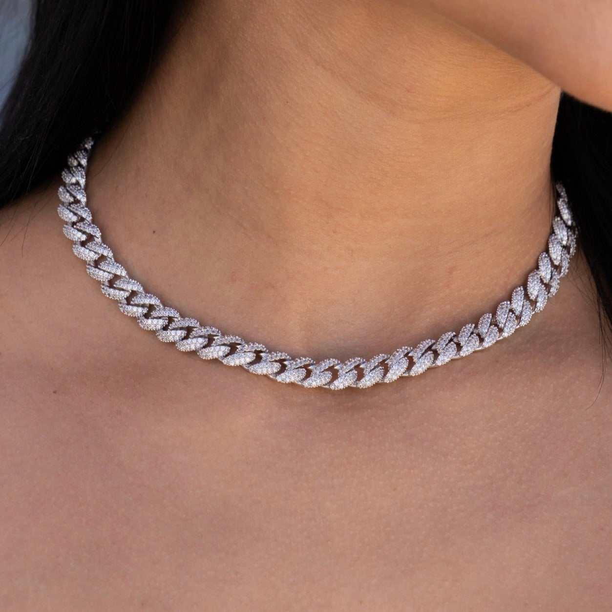 Diamond Cuban Necklaces Bundle in White Gold