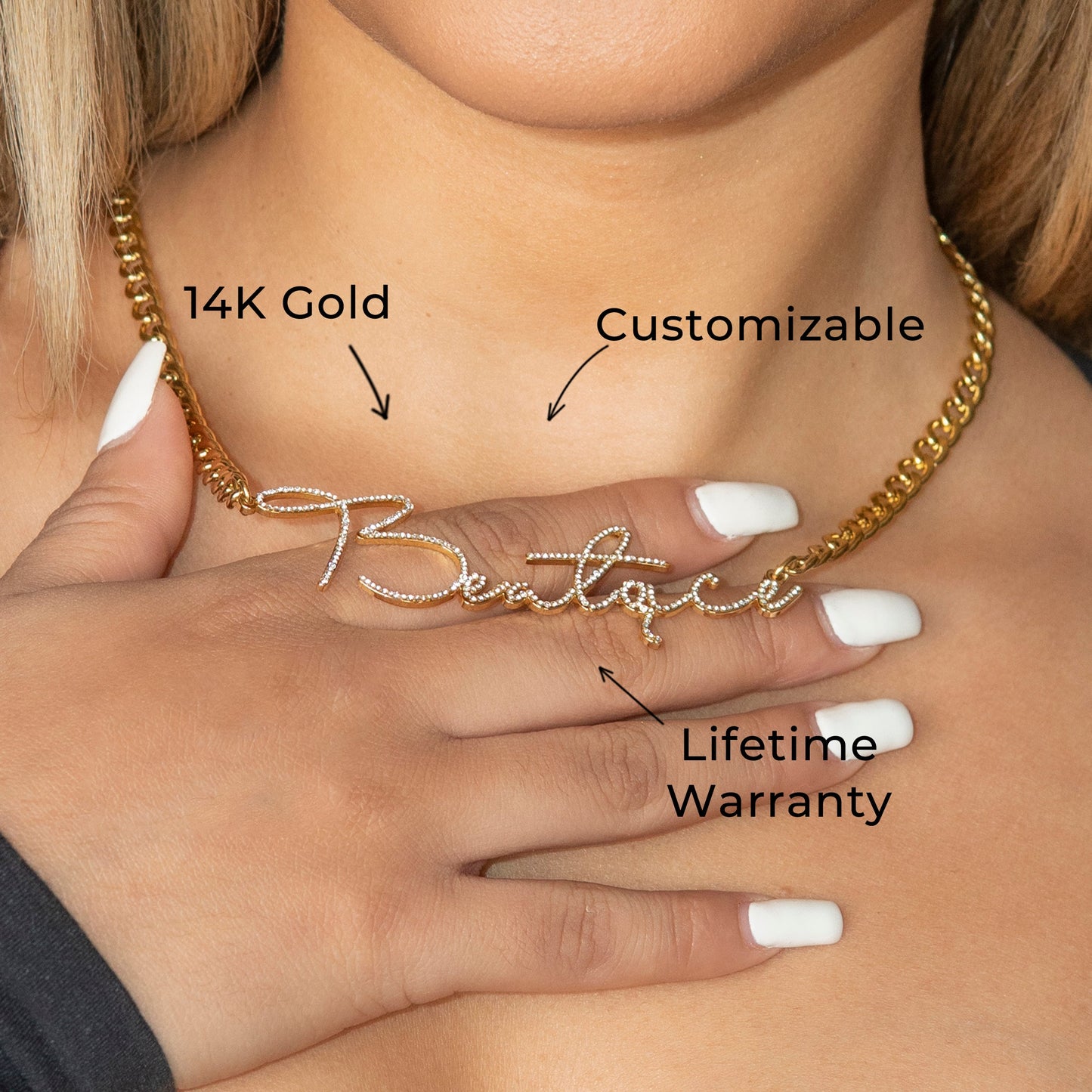 Women Jewelry - Iced Out VVS Name Necklace | Style # N39