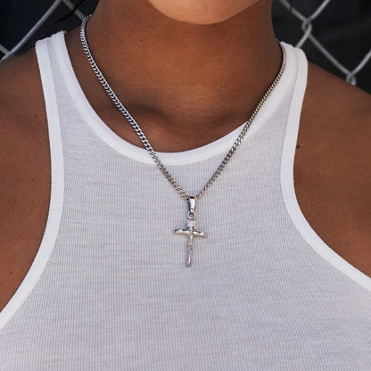 Crucifix Pendant in White Gold