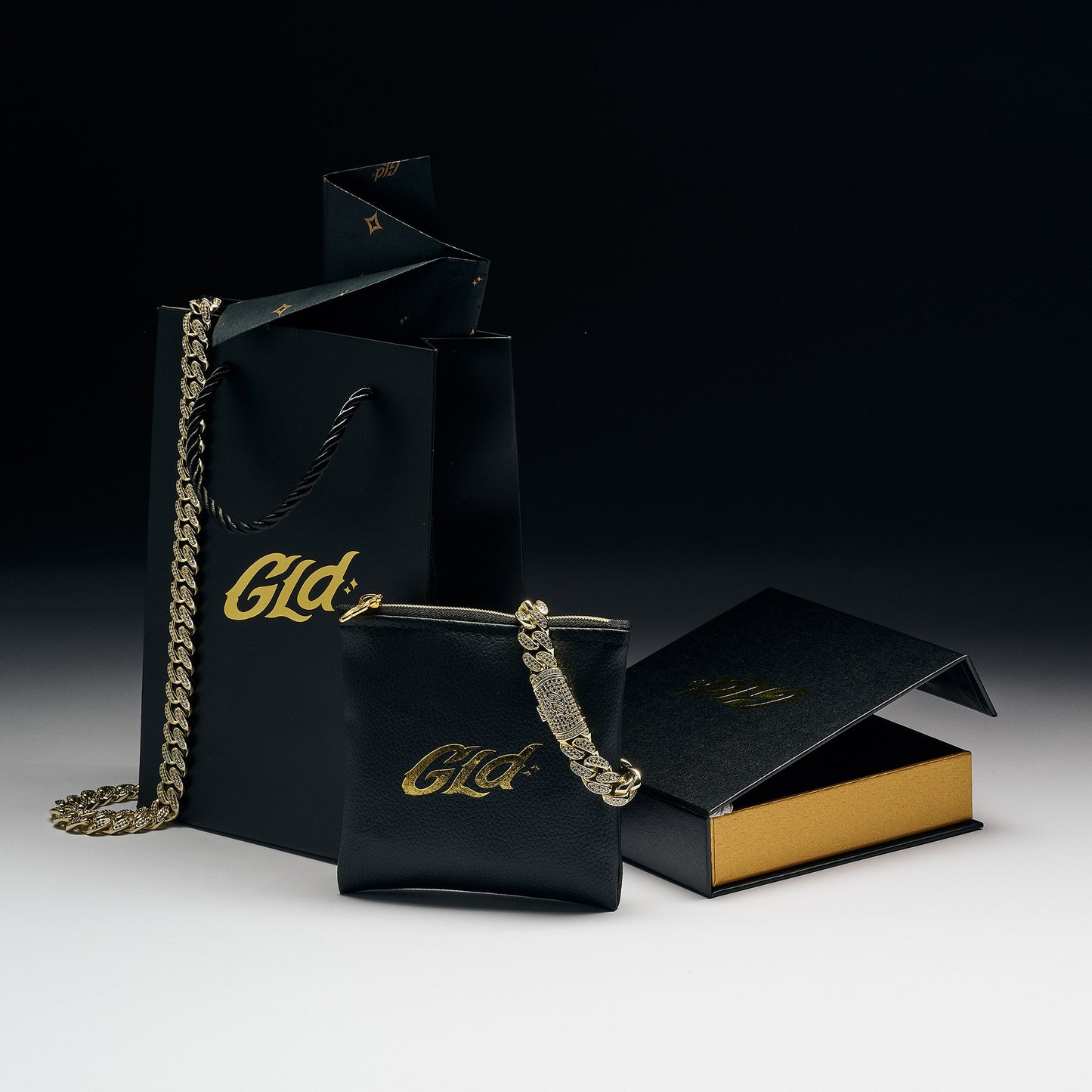 Diamond Cuban Chain + Bracelet Gift Bundle in Yellow Gold - 8.5mm