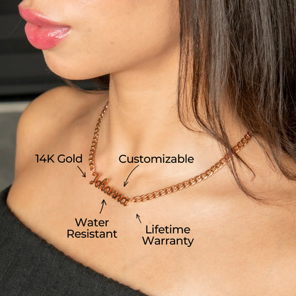 Women Jewelry - Rose Gold Name Necklace | Style # N01