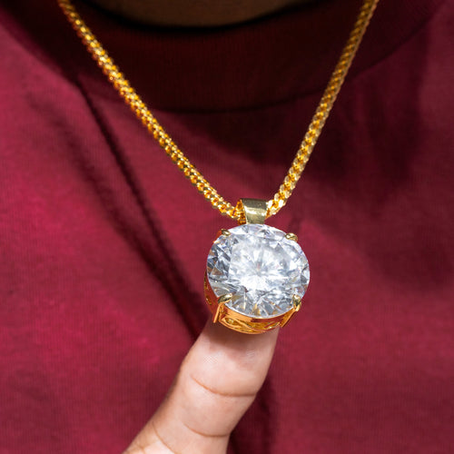 Mens Jewelry - Iced Out VVS Solitaire Cz Pendant | 30 Grams