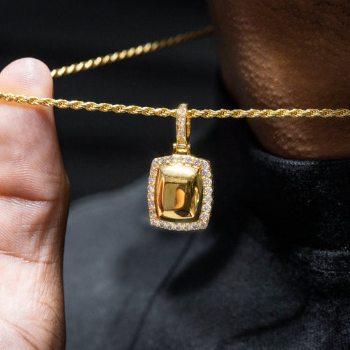 Mens Jewelry -  Gold Iced Out VVS Gem Style Necklace | Appx. 28 Grams