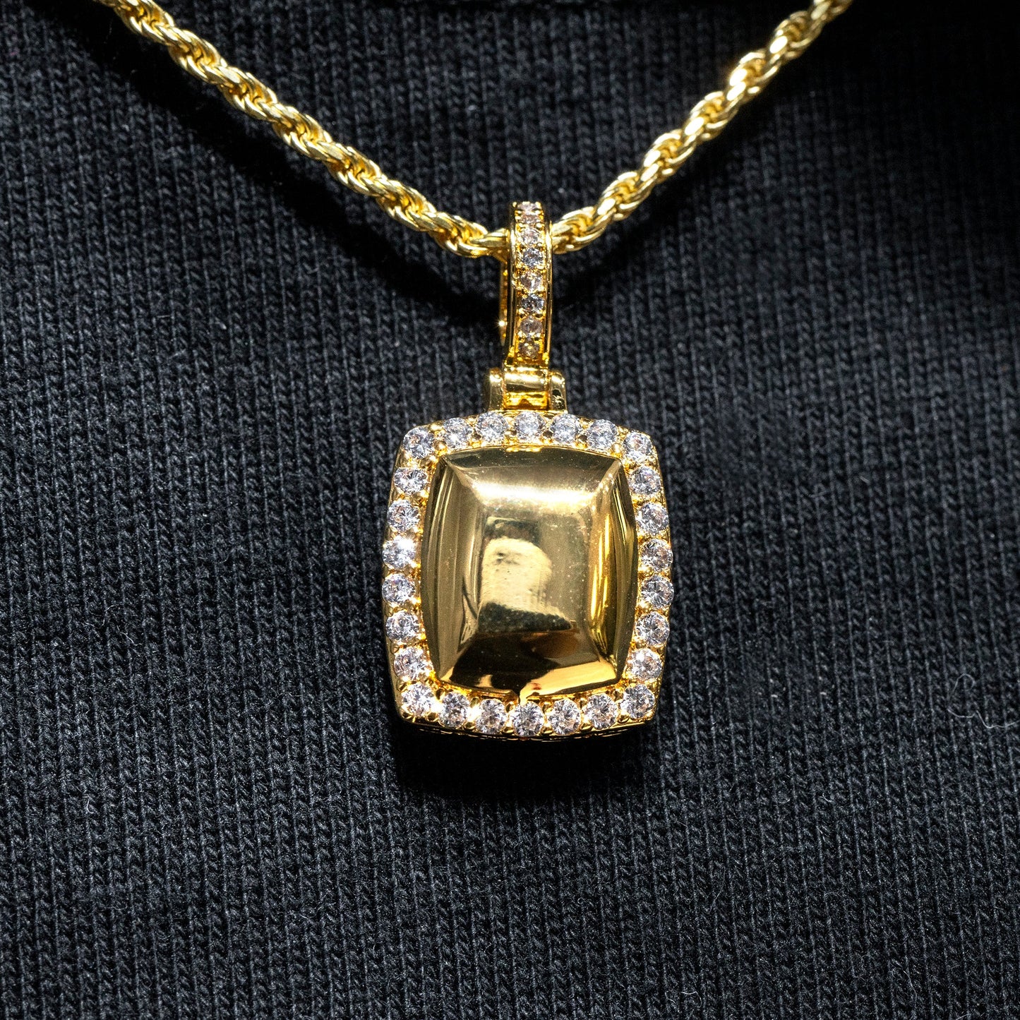 Mens Jewelry -  Gold Iced Out VVS Gem Style Necklace | Appx. 28 Grams