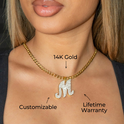 Women Jewelry - Initial Iced Out VVS Necklace | Style # 48