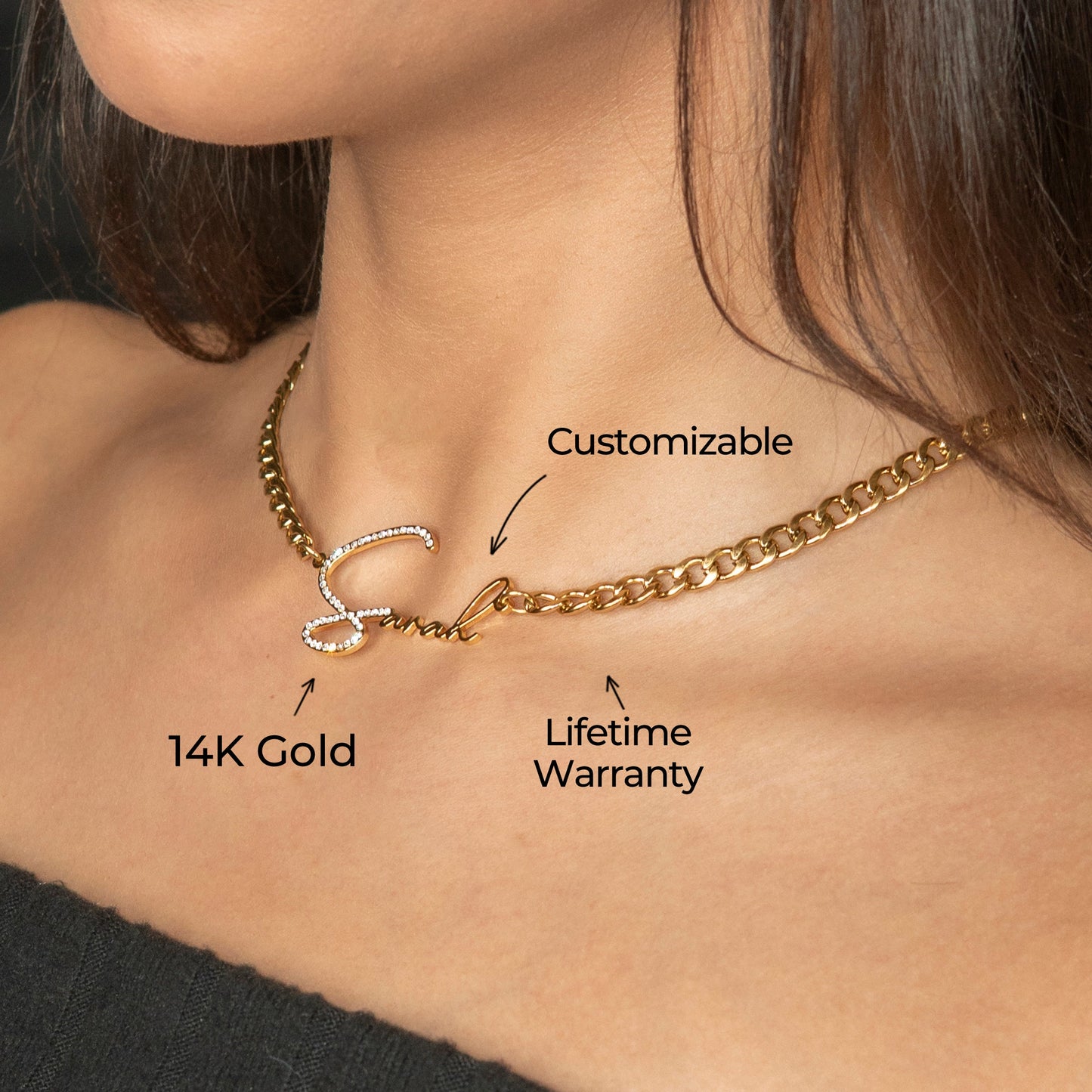 Women Jewelry - Iced Out VVS Name Necklace | Style # N45