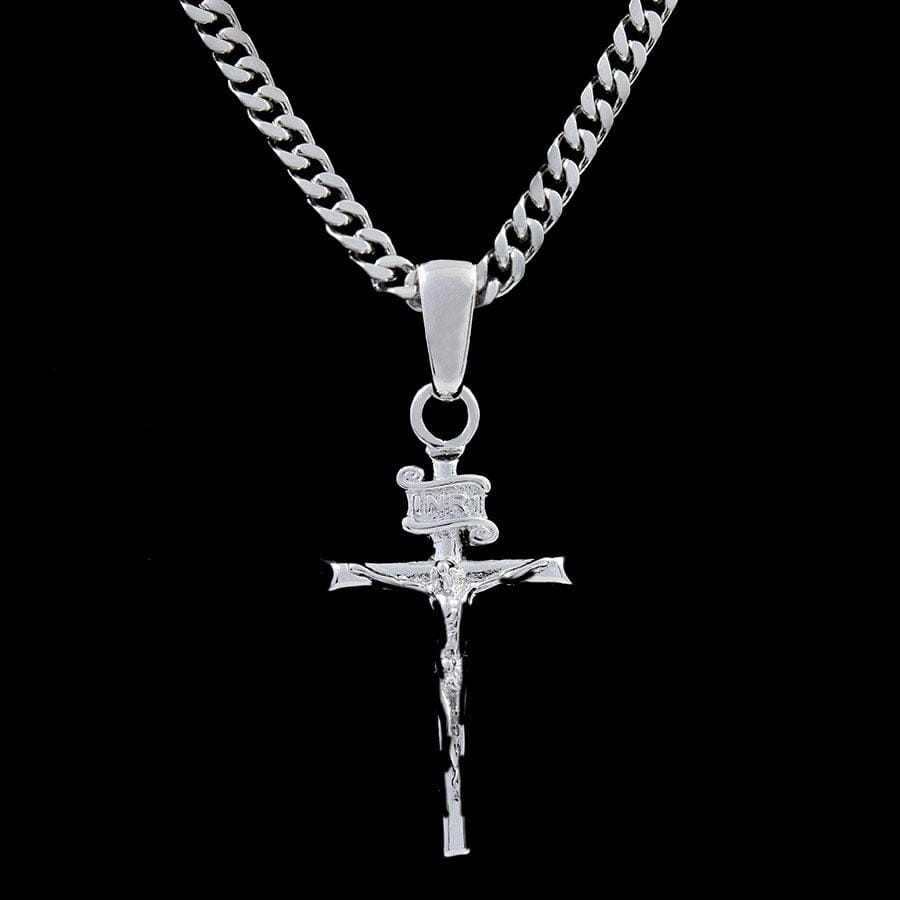 Crucifix Pendant in White Gold