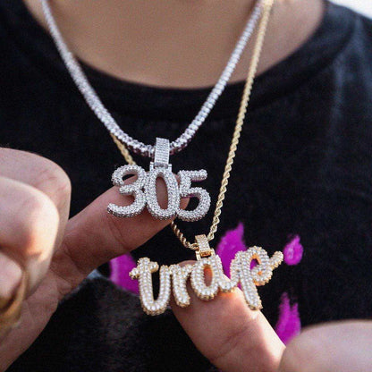 Custom Name Plate Pave Font