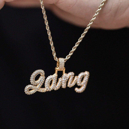 Custom Name Plate Pave Font