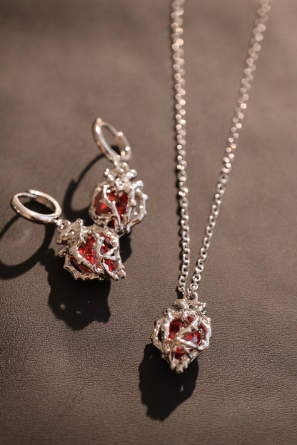 Palladium White Gold Plated Heart Necklace